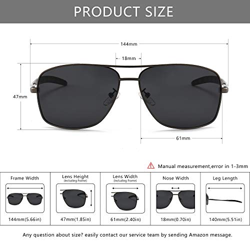 Sungait Men's Polarized Sunglasses Durable Metal Frame For Fishing Driving Golf (Gunmetal Frame/Grey Lens) Metal Frame 0925 Qkh #TOP4
