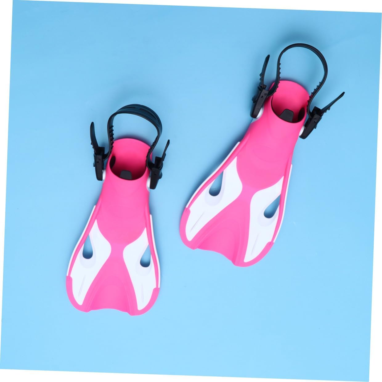 Adjustable Adult Snorkeling Flippers Swimming Fins Pink White Size 37-41 Open Heel Diving Fins for Outdoor Snorkeling Training and Water Sports