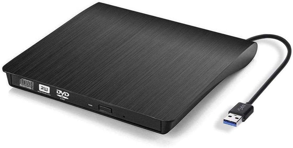 Womdee External CD Drive USB 3.0 Portable CD/DVD RW Drive Slim DVD/CD ROM Rewriter Burner Compatible with Laptop Desktop PC Windows Linux OS Apple Mac