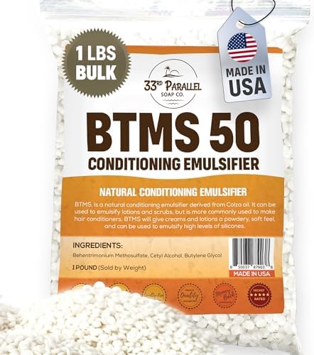 BTMS 50 Conditioning Emulsifier | Sizes 2 OZ to 1 LBS | Behentrimonium Methosulfate Cetearyl Alcohol Emulsifying Conditioner | ( 1 POUND )