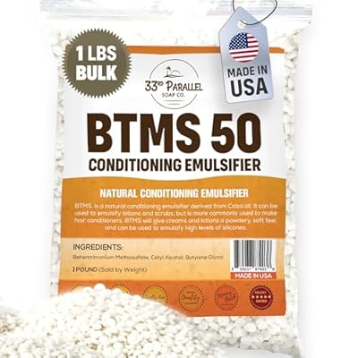 33rd PARALLEL | BTMS 50 1 LBS  16 Oz Conditioning Emulsifier | 100% Natural Plant Derived | Behentrimonium Methosulfate Cetearyl Alcohol Emulsifying Conditioner | Product of USA 1 POUND