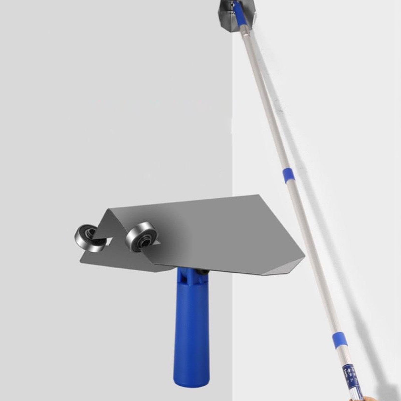 Taloche D'Angle pour Cloison Sèche Manche Bois Antidérapant Lisseuse Aluminium Inox Solide Outil Application Enduit Angle Intérieur Tige Incluse Adapt, 2 M Rod