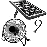 Solar Powered Fan, 8 Inch Install-Free, with 18W IP65 Portable Solar Panel, Cloudy...