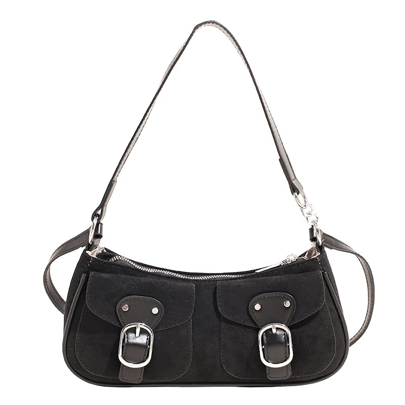 Trendy Tote Handbag Double Pockets Crossbody Bag Y2k Underarm Purse for Women Work Shopping Travel - Main Image