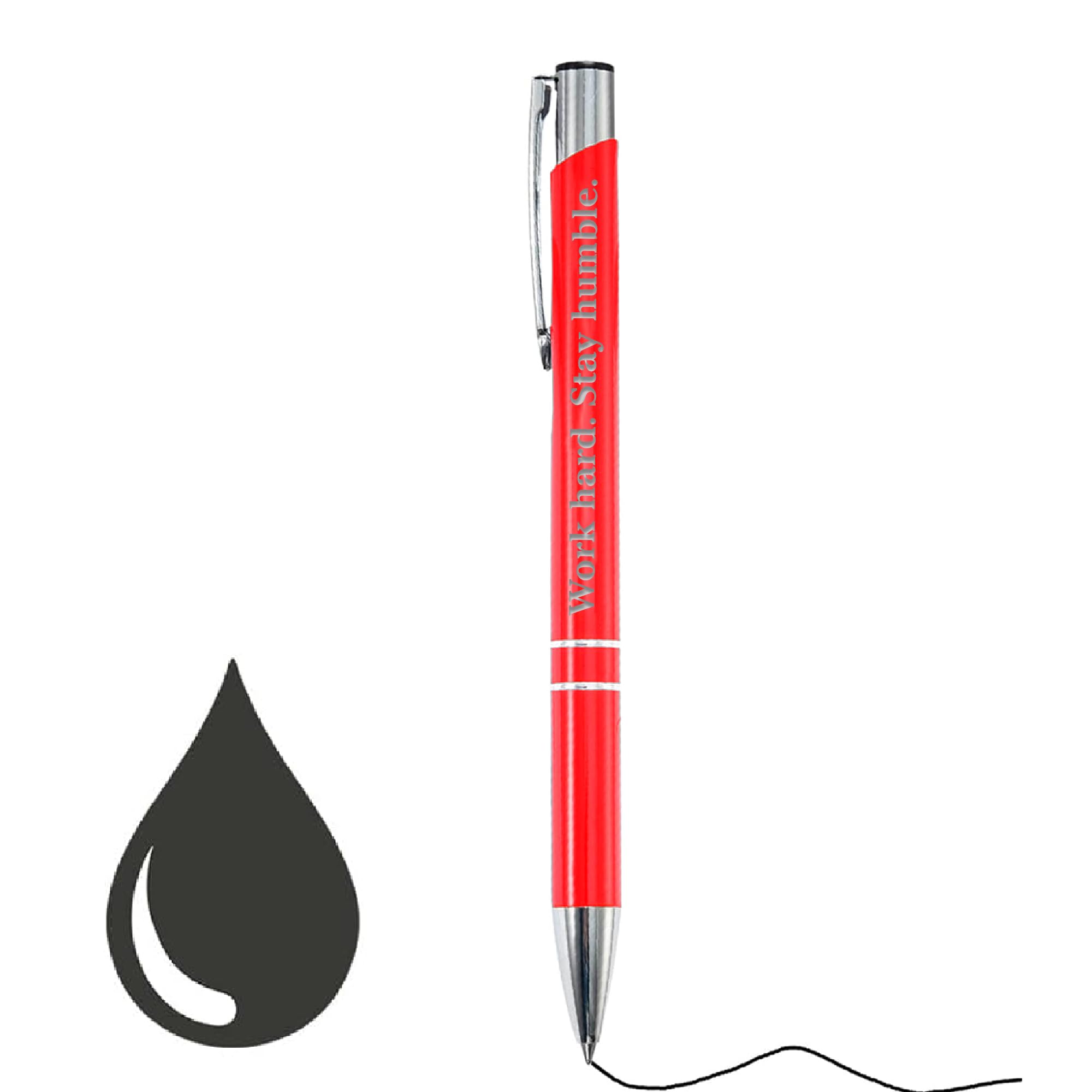KreateSquare Custom Ballpoint Pen, Personalised with Your Choice of Text, Pen Gifts for Men Women Student, Aluminium, Fine Point & Black Ink, Unique Present