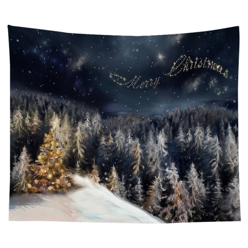 EHOMERY Tapestries Art Yoga Tapestry Wall Hanging Colorful Christmas Tree Snow Decoration Pretty Queen For Bedroom Blanket Living Room Décor 150X200Cm