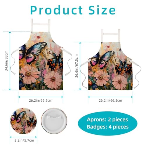 Tablier pour restaurant et bar anti-taches motif fleurs - 2