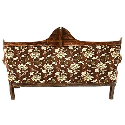 Image of Wooden 5 Seater Sofa Set, Solid Wood Sofa | 3+1+1 with Cushion Seating | Traditional Design Furniture for Living Room, Home, Office, Bedroom