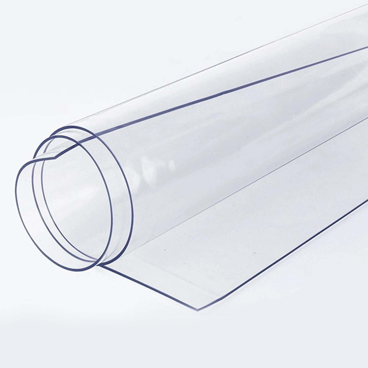 Ffsaacol Clear Rectangle Plastic Table Cover, Waterproof Transparent Desk Cover PVC Vinyl Tablecloth, Table Protector Heat Resistant, Easy Clean 2mm, 50x75cm/20x30in