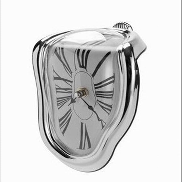 Mayyou Melting clock,Distorted Desk Clock Table Melting Wall Clock Time Flow Decorative Funny Salvador Dali Style