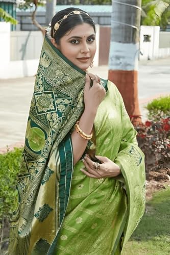 Image of Yashika Women's Banarasi Kanjivaram Silk Woven Saree | Animal Printed Patola Silk Saree for Women