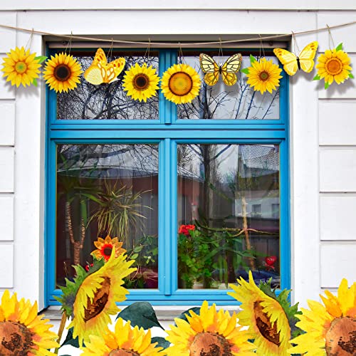 Amyhill 27 Pcs Summer Hanging Wooden Ornament Set Summer Tree Ornaments Sunflower Butterfly Pendant Hanging Tags Decorations Embellishments Wood Cutouts With String For Holiday Party Favor Supplies #TOP4