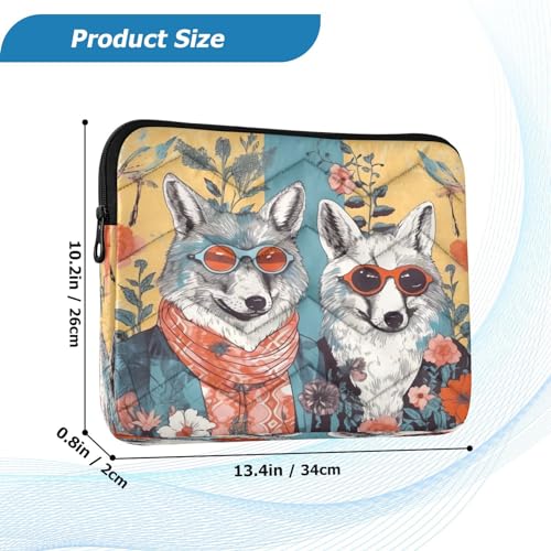 Funda para portátil de 13-14 pulgadas impermeable con diseño de lobos miniatura 3
