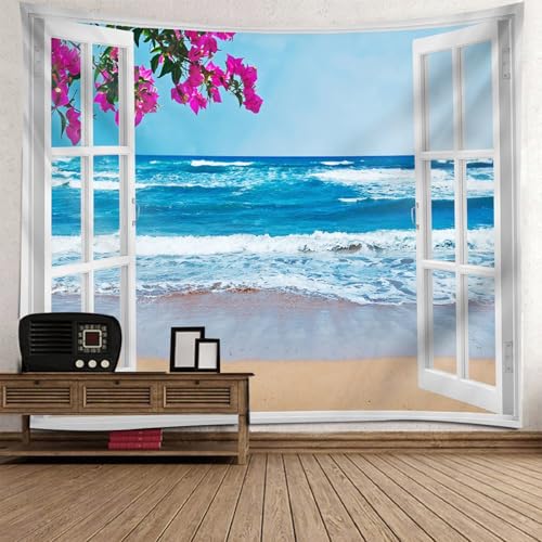 Tapisserie paysage mer 150x150cm et tenture decoration murale salon