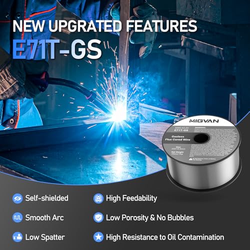 MIGVAN 2-Pack Flux Core Welding Wire .035, Gasless Mig Welding Welder Wire E71T-GS, 2lb Each, Strong Spool Wire fed, Self-Shielded Mild Steel Compatible with Lincoln Miller Forney Harbor Welders by MIGVAN - Image 2