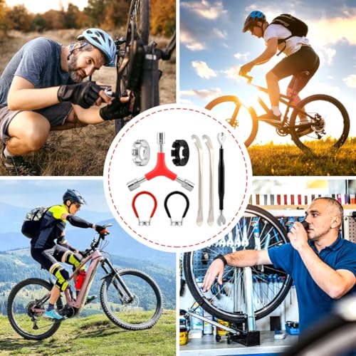 Juego de Llaves de Radios para Bicicleta de 6 Piezas, Herramientas para Truinar Ruedas con Palancas para Neumáticos miniatura 7