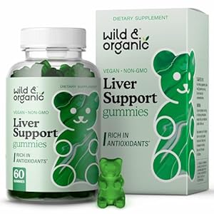 Wild & Organic Liver Support Gummies – Liver Cleanse Detox w/Milk Thistle, Dandelion Root Extract – Non-GMO Milk Thistle Supplement for Liver Health – 60 Milk Thistle Liver Detox Gummies
