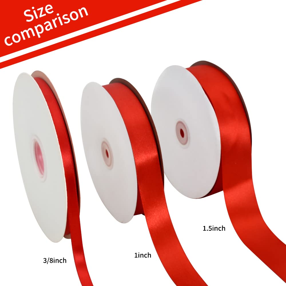 TONIFUL Nastro di raso argentato, 2,5 cm x 22,8 m, in seta resistente, per confezioni regalo, artigianato, bouquet floreali, confezioni regalo di compleanno, San Valentino, Natale, decorazioni per TONIFUL Nastro di raso argentato, 2,5 cm x 22,8 m, in seta resistente, per confezioni regalo, artigianato, bouquet floreali, confezioni regalo di compleanno, San Valentino, Natale, decorazioni per
