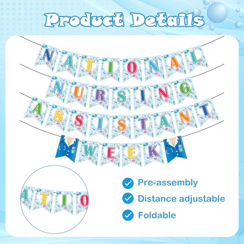 Image of Happy CNA Week Decorations - 12PCS Happy National Nursing Assistant Week Banner Hanging Swirls Party Decor 2026, National CNA Week Party Supplies for Hospital