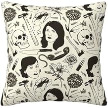 True Crime Pattern Double Sided Faux Fur Pillow Cover with Hidden Zipper - Soft Decorative Pillow Case for Sofa Bed Car