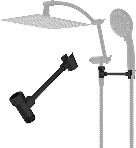 Hibbent Soporte de cabezal de ducha de metal, soporte ajustable de latón macizo para cabezal de ducha de mano, soporte de rociador de ducha, bronce