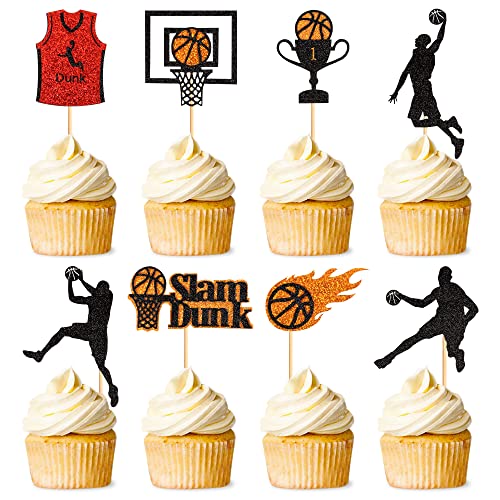 32 Stück Basketball Cupcake Topper Basketball Thema Sport Ball Cupcake Picks Babyparty Basketball Sport Spieler Thema Geburtstagsfeier Kuchen Dekorationen Zubehör Cover