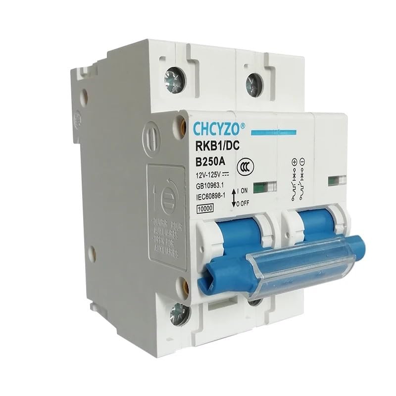 Interruttore Magnetotermico Interruttore Automatico CC 1P 2P 12V 24V 36V 48V 60V 72V 96V 120V Celle Solari Batteria RV Scarica 100A 125A 150A 200A 250A Interruttore Differenziale(2P,125A)