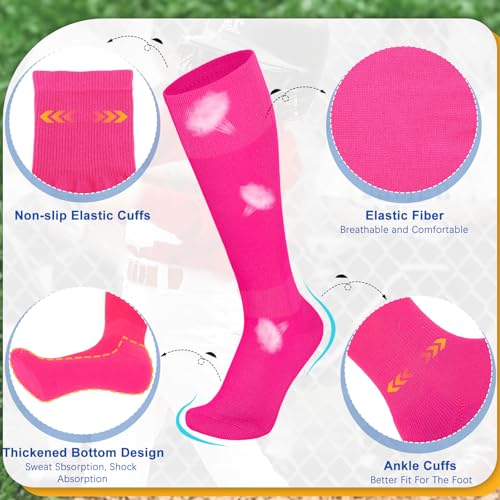 VONMELLI Youth Baseball Socks and Belt Combo, Elastic Softball Belt and Socks for Boys and Adult (2 Pairs of Socks & 1 Belt)2