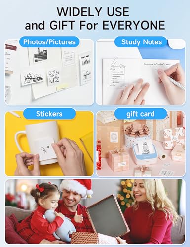 Image of iDPRT Sticker Printer, Portable Sticker Maker Machine, Mini Inkless Bluetooth Thermal Printer for iPhone & Android, Pocket Printer for Labels, Barcodes, DIY Journaling, Kids Gift, Blue