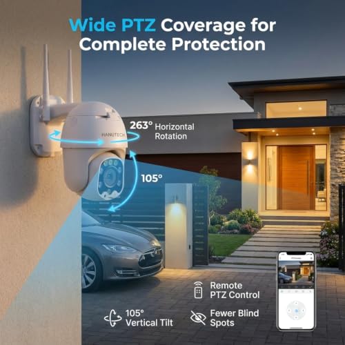 Image of HANUTECH 3MP 4G Mini PTZ IP Home Security Camera IP66 Outdoor Waterproof PTZ CCTV Camera Human Detect Color Night Vision Audio Talk CCTV Surveillance P2P IP Camera