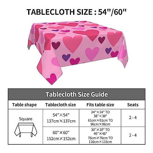 Nappe imprimée rose imperméable carrée 137 cm résistante poussière pour maison - 8