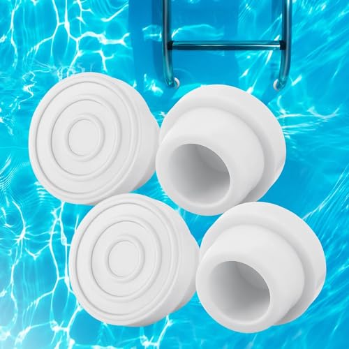 Lot de 4 tampons en caoutchouc pour échelle de piscine - Blanc - Accessoires pour échelle de piscine - Connecteur en caoutchouc - Pour échelle de piscine