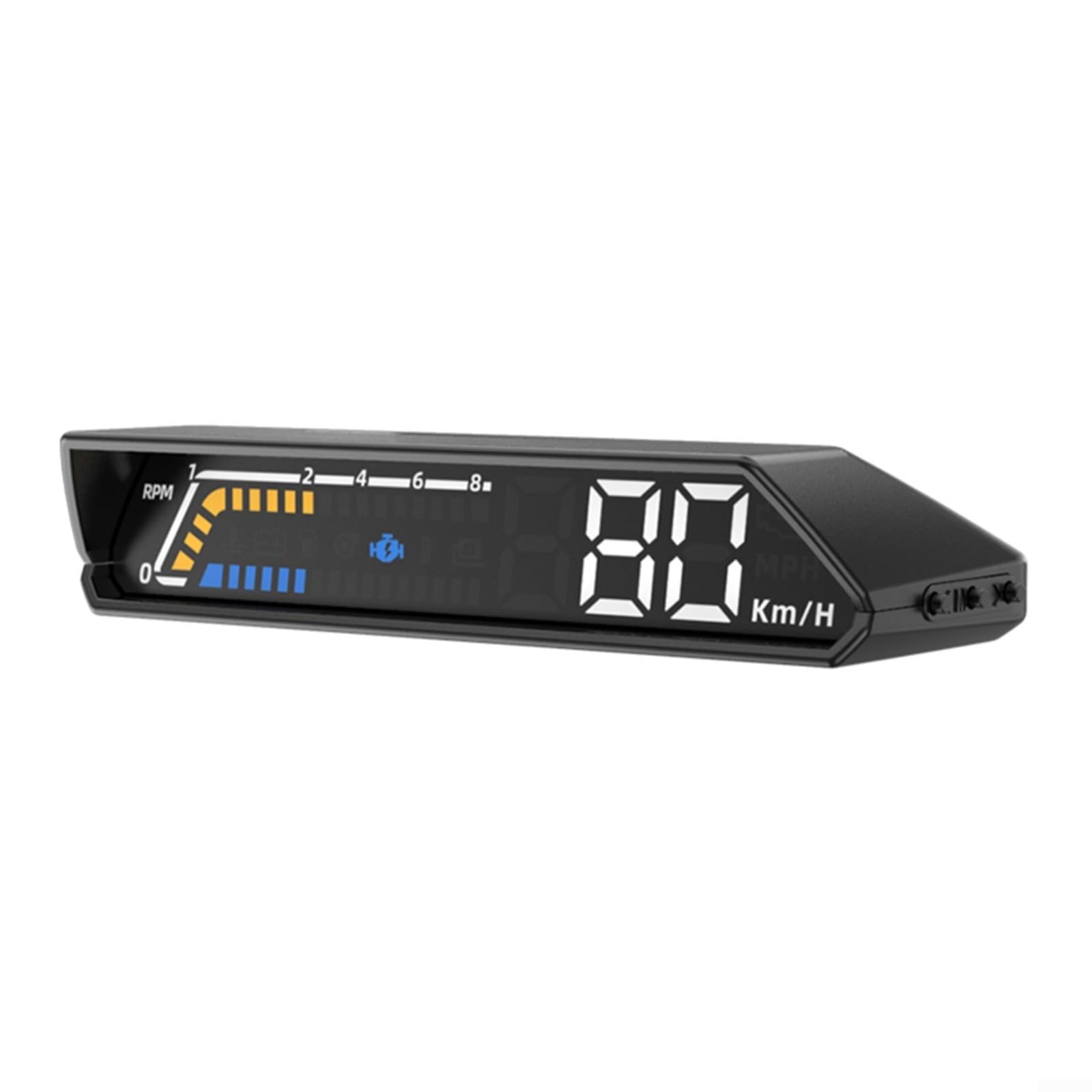 OBD2 - Pantalla frontal para coche HUD con velocímetro, medidor de voltaje de temperatura del agua, proyección digital para vehículos desde 2004
