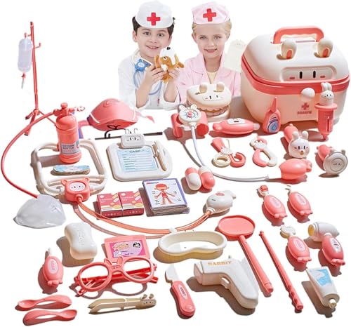 おままごセット お医者さんごっこ遊びドクター のおままごとおもちゃ 小学校ギフトボックスケア注射聴診器ままごとドクター 歯 ゲームスーツケースデザインロールプレイ 歯 ウサギ ミニドクター プレイングゲーム 用お お おままごと おままご