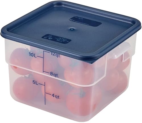 Miniatura 2 de Cambro SFC12453, tapa CamSquares para contenedores de almacenamiento de alimentos de 12, 18 y 22 qt, polietileno, azul medianoche, NSF