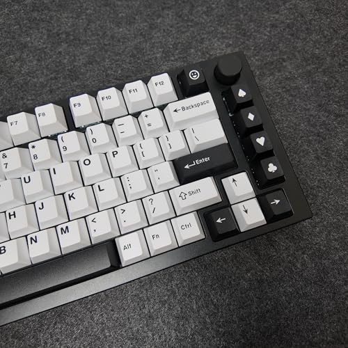 Image of White Minimalist Keycaps, 163 Keys Cherry Profile, Double Shot Keycaps Set, Custom Key caps for MX Switches Mechanical Keyboard