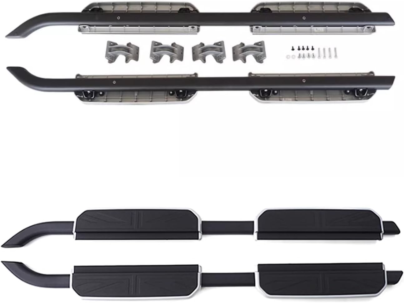 Pedane fisse adatte per Land Rover Defender 110 130 4 porte L851 2020-2025 pedane laterali tutte le barre nerf in alluminio nero lucido, nero lucido con staffe