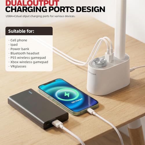 Honeywell LED Desk Lamp, Sunturalux™ White Desk Lamps for Home Office USB - image 6