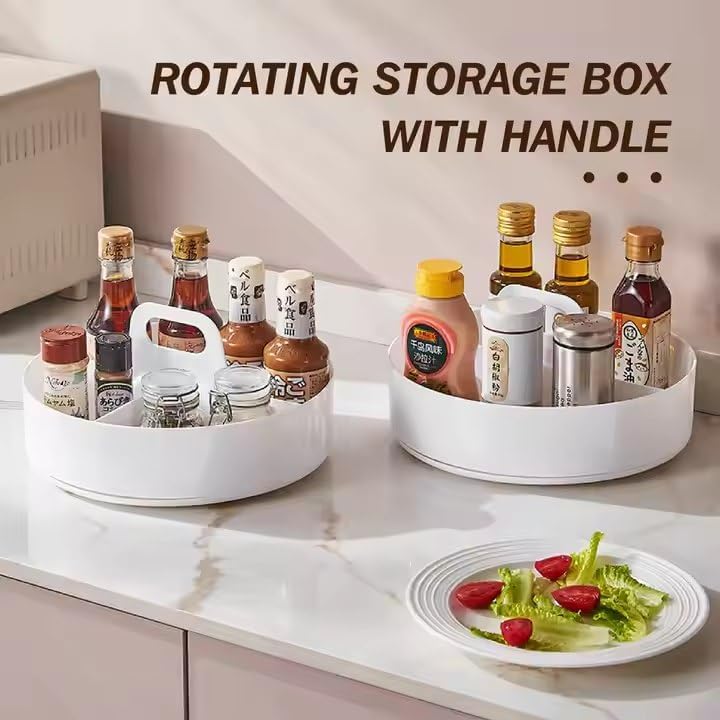 APURK Turntable Rack for Kitchen/Bathroom/Office/Makeup/Pantry | 360 Swivel Storage Rack | Space Saving Household Storage Solution | Multipurpose Cosmetic/Beauty/Seasoning Rack (Pack of 1,Multicolor) 3