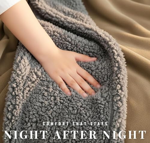 Image of SANMARINO Summer Sherpa Blanket AC Blanket | 350 GSM, Ultra-Soft & Cozy Single Bed Blanket (223x142 cm, 1100 g) | Warm Winter Blanket for Bedroom (Beige, Single 1.1Kg)