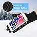 Winter Beanie Hat Scarf Glove Set - Thick Knit Warmer Neck, Black, Size Large