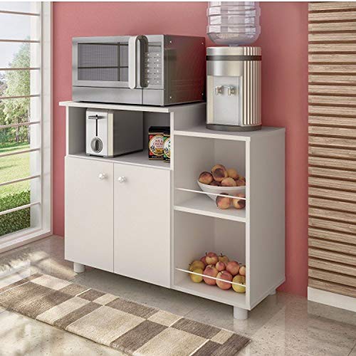 Armário Fruteira 2 Portas com Nicho Espresso Móveis Branco