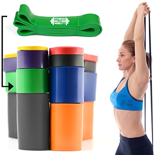 Grün 4.5 cm 9-55 kg Widerstandsbänder Fitnessbänder Trainingsbänder für CrossFit Fitness Klimmzügen Calisthenics Gymnastik Pull-Up Klimmzughilfe