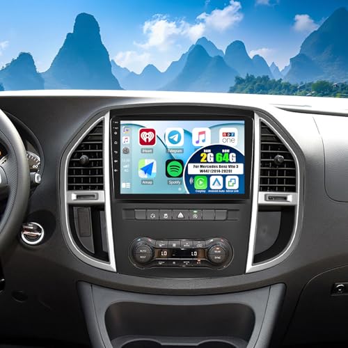 CAMECHO 2+64G Android 13 Autorradio para Mercedes Benz Vito 3 W447 (2014-2020) con Cámara Trasera, 10. 1 Wireless Carplay Bluetooth Radio con Android Auto EQ WiFi GPS FM/RDS +Canbus HD Touchscreen