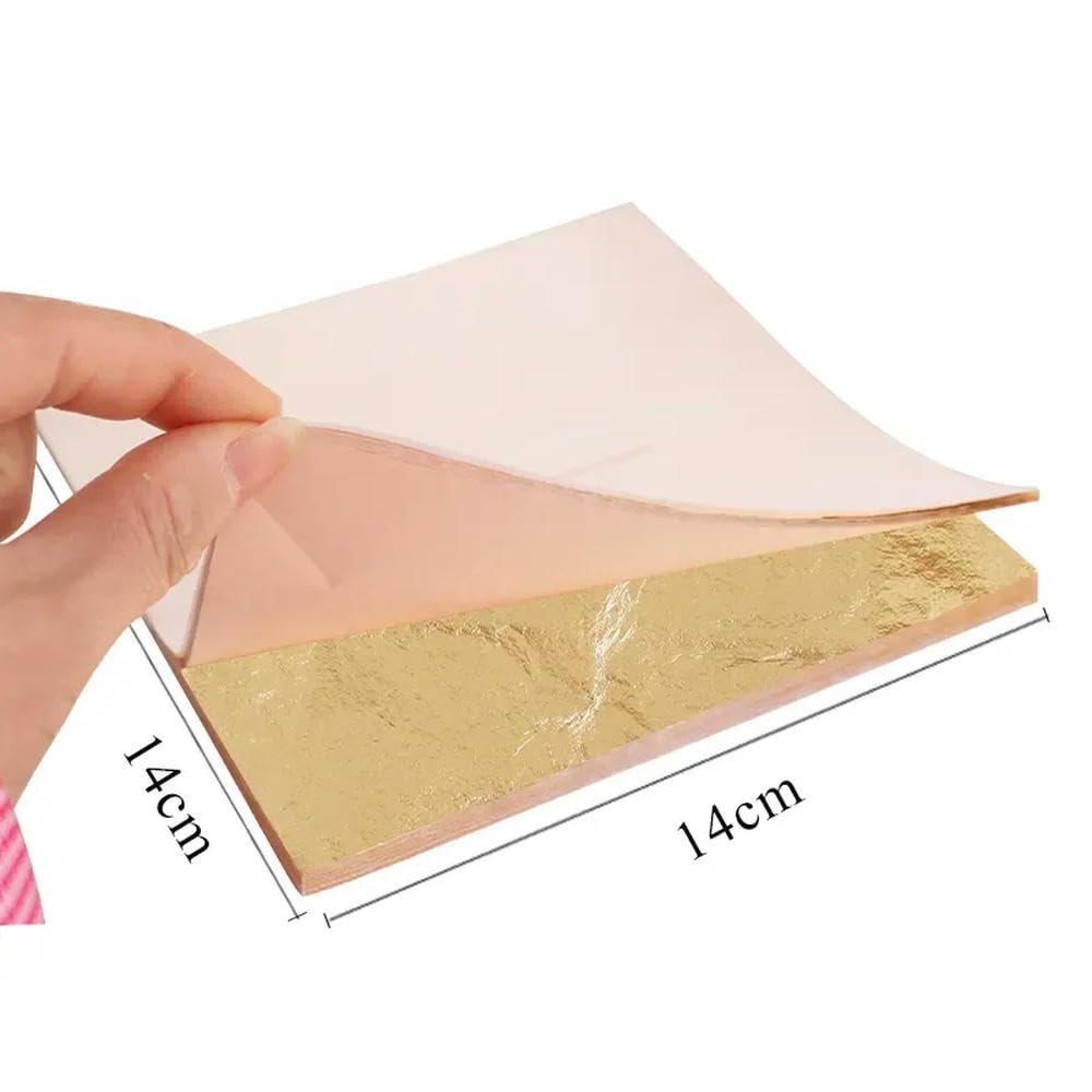 100 Stück/1000 Stück Blattgold-Imitat, Blattgold, Blätter, Vergoldung, Kupferblatt, 16/14 cm, für Kunsthandwerk, vergoldete Heimdekoration