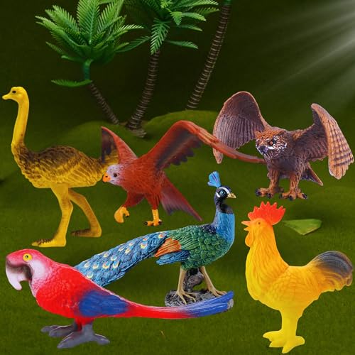 Image of Big Size Jungle Birds Animal Toys for Kids | 10 PCs Forest Animals Toy | Realistic Sparrow Bird Action Figures Set for Boys and Girls Birthday Gift for Children Educational & Decoration Item