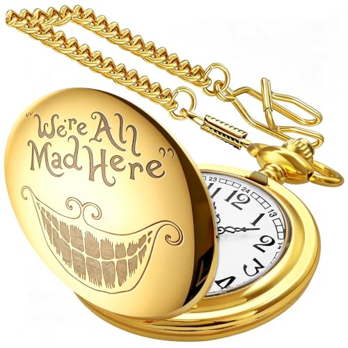Image of Smooth Pocket Watch Alloy Steel Quartz Roman /Arabic Numerals with 37cm Chain for Father's Day Xmas Best Gifts