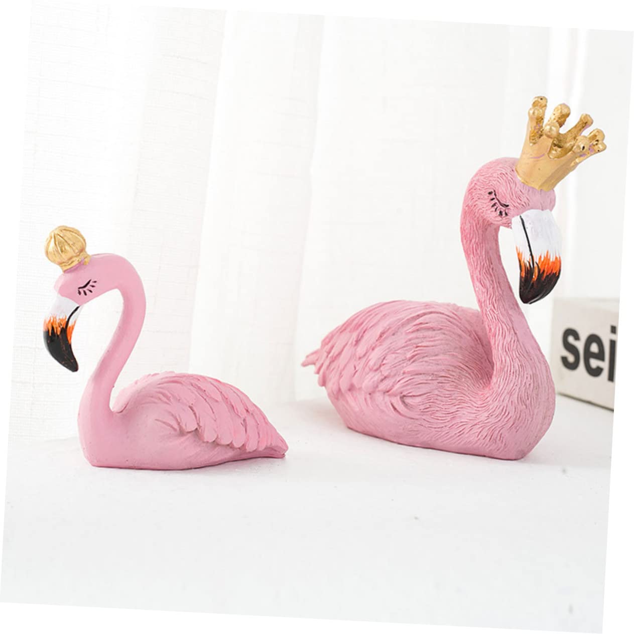 Yardwe Set Di Decorazioni Per Fenicotteri 2 Pezzi Di Fenicottero A in Resina Per Casa Ufficio Feste