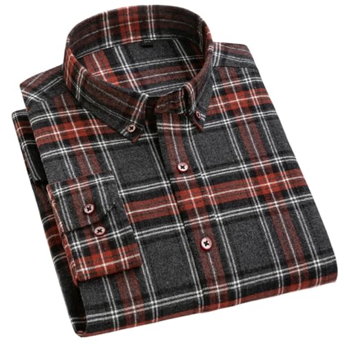 Chemise à carreaux homme en coton bio à manches longues pour un style décontracté